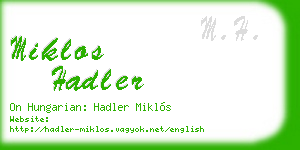 miklos hadler business card
